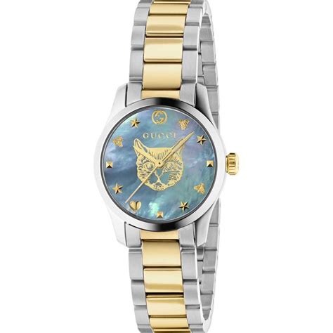 men gucci watch two tone|Gucci ladies cat watch.